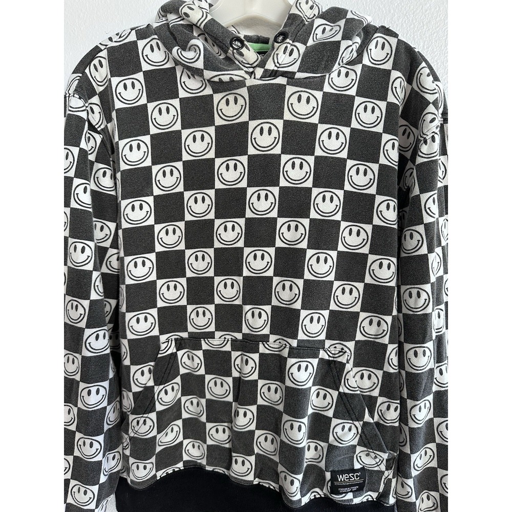 Wesc Smile Face Hoodie Multicolor Happy Face Logo Pocket Streetwear Art Unisex